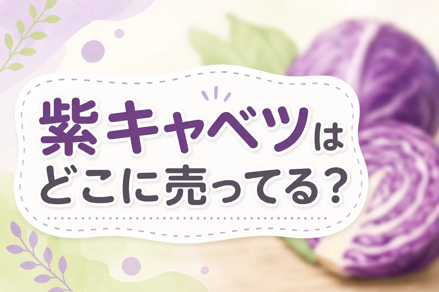 紫キャベツはどこに売ってる？販売店と代用野菜５つ