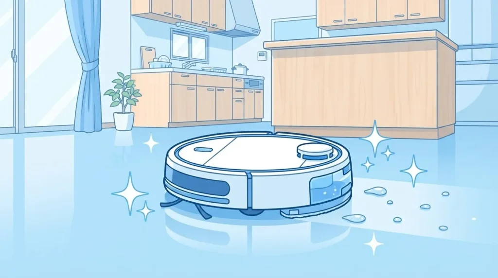 リアルタイム洗浄や温水対応の水拭き機能